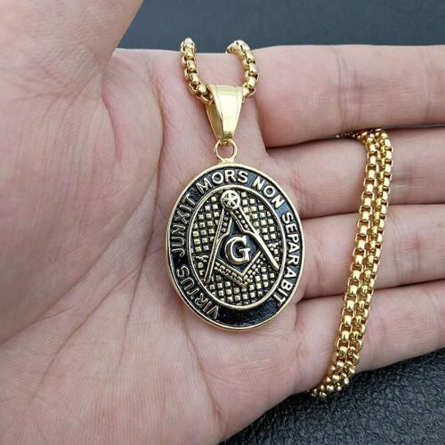 Collier Avec Pendentif À Breloque Pour Homme, Style Religieux, Logo De La Franc-Maçonnerie, À La Mode