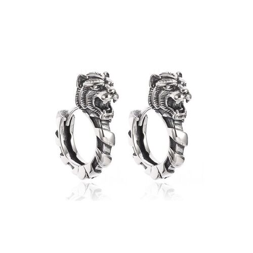 Boucles D'oreilles Rétro Gothiques En Argent Pour Hommes Et Femmes, Pendentif Tête De Mort, Bijoux De Fête Décontractés, Cadeau D'halloween, Document, Mode