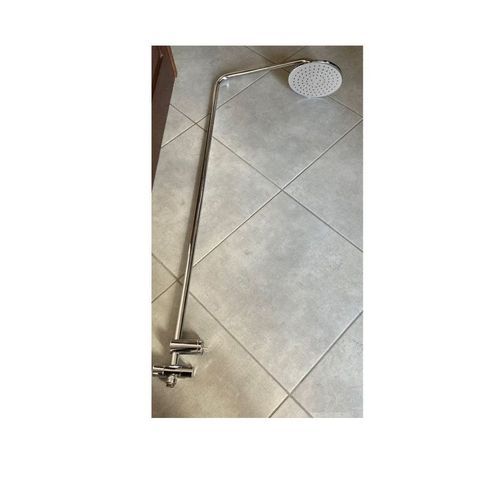 COLONNE DOUCHE PLUIE DIFFUSION EAU ALLIBERT DESIGN CHROME TUBE & POMMEAU DOUCHETTE DOMME EFFET AVERSE MURAL SALLE BAINS ORIENTABLE PIVOTANT SANITAIRE TOILETTE SOIN DU CORPS MULTI BUSES SANS ACCESSOIRE