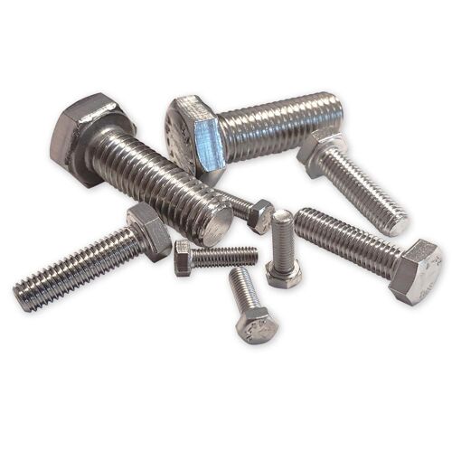 VIS HEXAGONALES DIN 933 6 PANS INOX A4 AISI 316 GAMME DE 5 à 16 mm de Ø 12 X 40