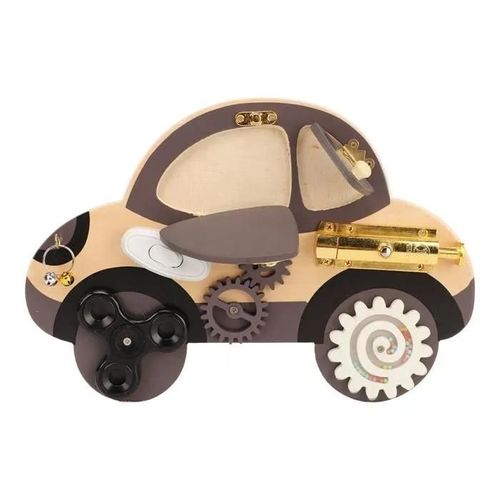 Mothinessto Jouet sensoriel de voiture en bois Planche D\'activités Sensorielles en Bois, Développer la motricité jeux casse-tete