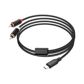 USB C à 2 RCA Audio câble Y Splitter voiture stéréo cordon avec puce pour PC voiture 2m