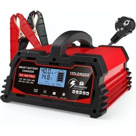 Yinleader Smart Battery Charger 40a 12v24v 20a10a, Lcd Car Charger, Battery Maintainer For Agm, Motorcycle, 12v Lifepo4