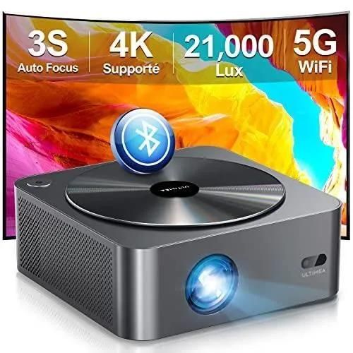 Ultimea Vidéoprojecteur WiFi Bluetooth Auto Focus-Keystone, Rétroprojecteur 4K Supporté Full HD 1080P Natif Home Cinéma 700ANSI 2100