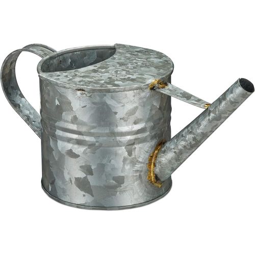ASFASFq-Petit arrosoir, 1,3 litres, pour Plantes d'intérieur, décoration, Design Vintage, nostalgique, métal, Argente