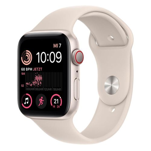Apple Watch SE 2 boîtier aluminium 44mm avec bracelet sport (GPS + Cellular) étoile polaire