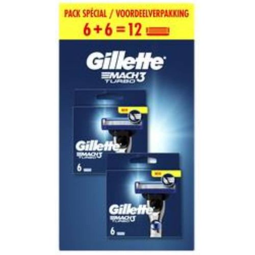 Lames De Rasoir Pour Homme Gillette Mach3 Turbo 6+6 