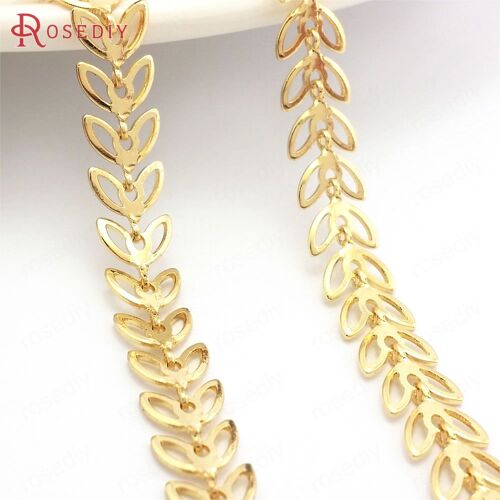 Jowidth-Collier Cuir Oral Elu Arbre En Laiton, Bijoux Diy, Accessoires De Haute Qualité, 50cm Par Pièce, 6.5mm, 24k