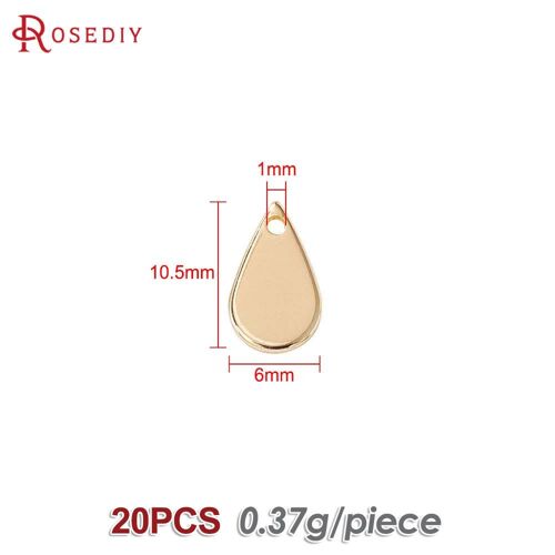 Breloques En Forme De Goutte En Or 24 Carats Pour Femmes, Accessoires En Laiton Conviviale Ré, Brillant, Long, Bijoux De Bricolage, Collier De Direction, Boucles D'oreilles, Document