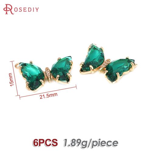 Breloques Papillon En Laiton Doré 18 Carats Pour Documents, 1 Trou Ou 2 Trous, Bijoux À Bricoler Soi-Même, Collier Exécutif, Boucles D'oreilles, Accessoires Pour Femmes, 6 Pièces