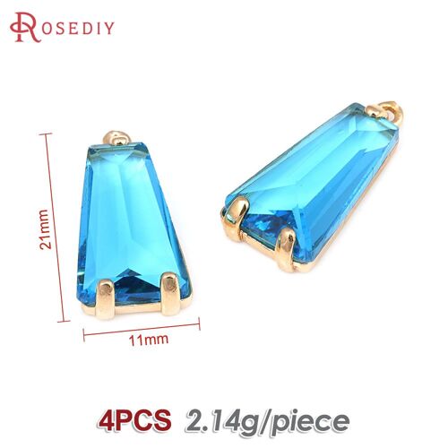 Breloques En Forme D'échelle En Laiton Et Verre Pour Documents En Or 18k, Bijoux De Bricolage, Collier, Boucles D'oreilles, Accessoires Pour Femme, 4 Pièces