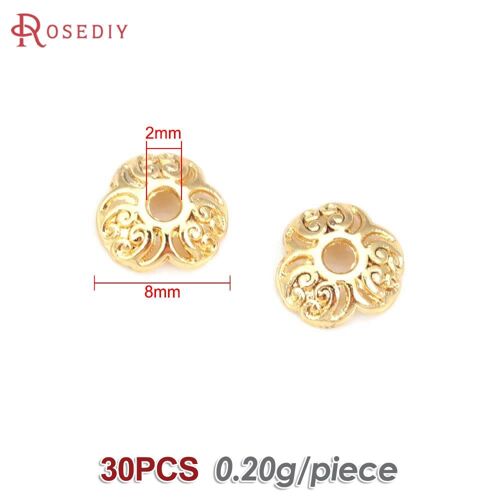 Bouchons De Perles De Fleurs En Laiton De Couleur Or 18k, Bouchons Tessal, Bijoux, Colliers, Bracelets, Boucles D'oreilles, Fournitures De Fabrication, Résultats De Bricolage, Accessoires