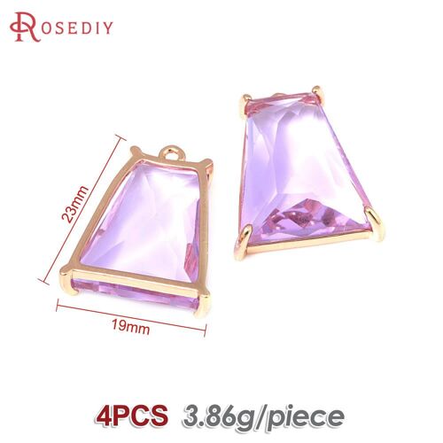 Breloques En Forme D'échelle En Laiton Et Verre Pour Documents En Or 18k, Bijoux De Bricolage, Collier, Boucles D'oreilles, Accessoires Pour Femme, 4 Pièces