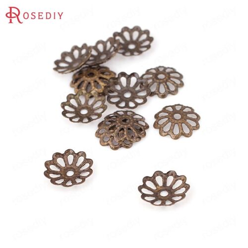 Capuchons De Perles De Fer Bronze Antique, 6mm, 7mm, 9mm, Odoren Métal, Noir, Or, Document En Argent, Bijoux, Fournitures De Direction, Accessoires De Résultats