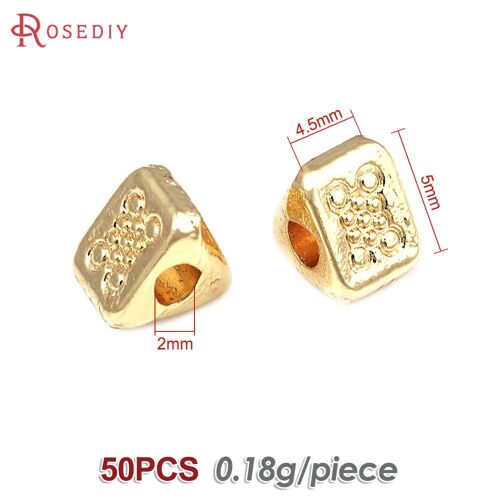 Bracelets En Or 18 Carats Avec Perles D'espacement Pour Femme, Bijoux De Bureau, Accessoires En Laiton, Fleur, Coeur, Boule, Document Argenté, Bricolage