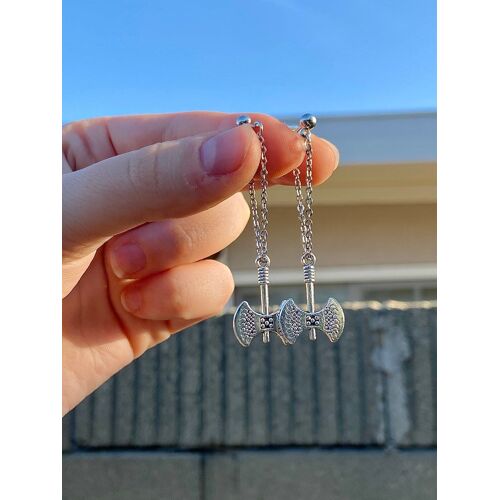 Boucles D'oreilles Pendantes Hache Vintage Pour Femmes, Prairie, Argent, Document, Boucle D'oreille Pendante Hache, Bijoux De Fête, Mode