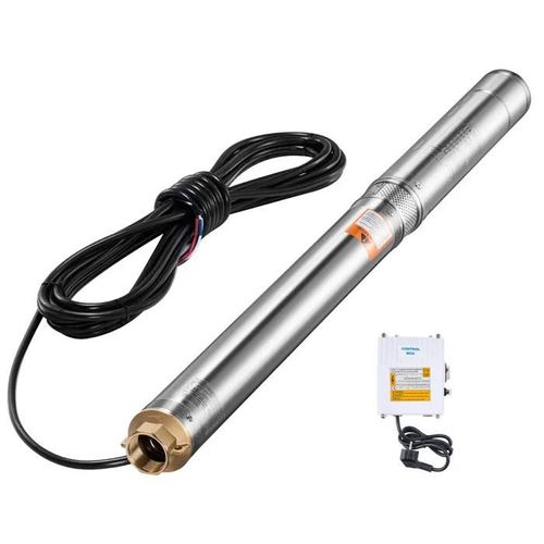 Pompe Submersible pour Puits Profonds-Duoku-550 W-Hauteur de Refoulement de 174 pi-Débit de 100 l/min-Acier Inoxydable