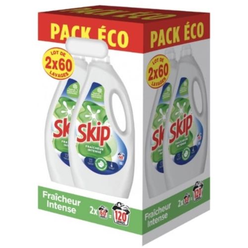 Lessive liquide Skip Fraicheur intense 2x60 lavages