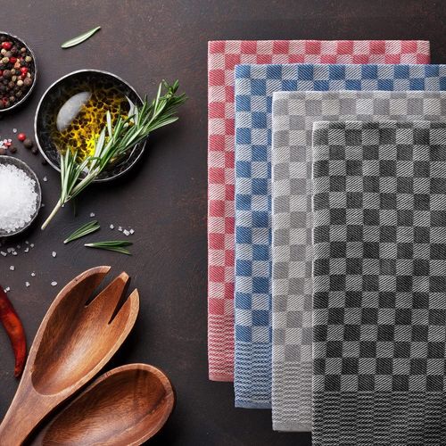 Kalanka-Torchon Cuisine - Lot De 5 - En 50 X 70 Cm - Certifiés Oeko-Tex - Extrêmement Absorbant - Lavable Jusqu'à 95°C - Torchon Vaisselle À Carreaux Résistants - Serviette Cuisine Vert Menthe