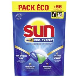 Capsules Lave-Vaisselle SUN 4 en 1 PRO-EXPERT x56