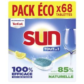 Tablette lave-vaiselle Sun tout en 1 citron x68