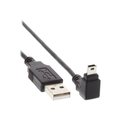 InLine - Câble USB - mini USB type B (P) pour USB (M) - USB 2.0 - 3 m - connecteur à 90° - noir