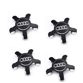 Jeu De 4 Caches-Moyeux 4f0601165 N Roue Emblème, Pour Enjoliveurs De 135 Mm Pour Audi (;Noir);