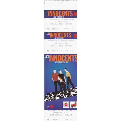 Ticket Billet Place Concert Unused Les Innocents 1997 Toulouse