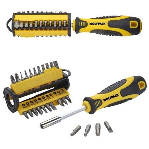 Juego De Puntas con Destornillador 1/4\" 35 Piezas. Acero Cromo Vanadio, Kit Destorpuntas, Puntas Destornillador.