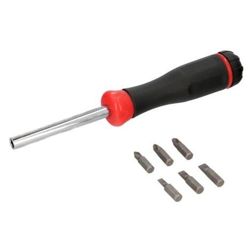 Juego De Puntas con Destornillador 1/4\" 7 Piezas. Acero Cromo Vanadio, Kit Destorpuntas, Puntas Destornillador.