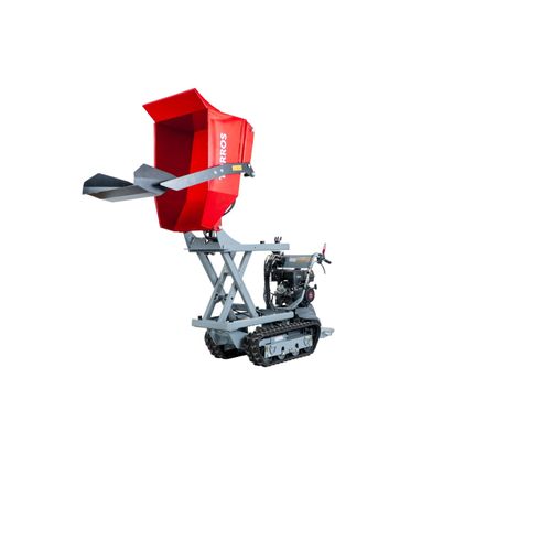 Minidumper à chenilles avec pelle et élévateur à ciseaux 500kg 9CH 6+2R vitesses Torros MRS500H6S