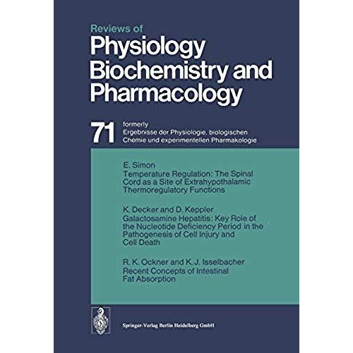 Reviews Of Physiology Biochemistry And Pharmacology