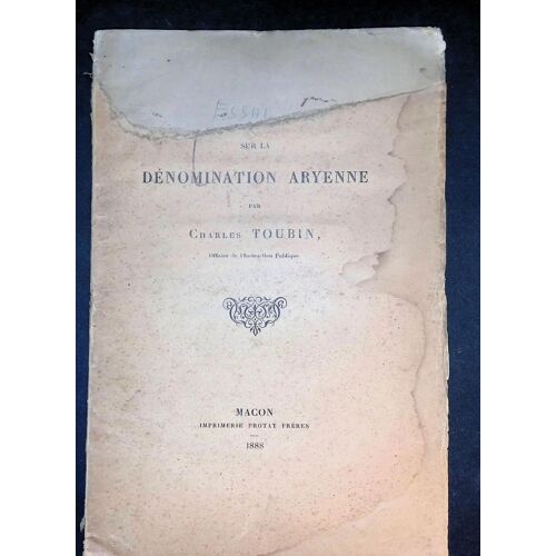 Essai Sur La Dénomination Aryenne