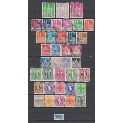 38 Timbres Allemagne Bizone Obliteres & Neufs** & * + Sans Gomme De 1945 & 1948 Cote : 27,80 €