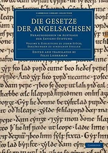 Die Gesetze Der Angelsachsen - Volume 3