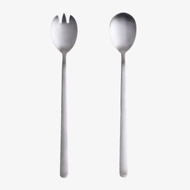 Couverts À Salade En Acier Inoxydable 2 Pièces Sornia Gris Chromé
