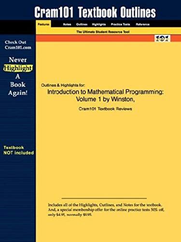 Studyguide For Introduction To Mathematical Programming
