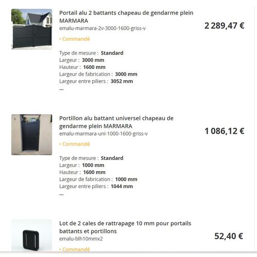 Portail Et Portillon Aluminium Gris