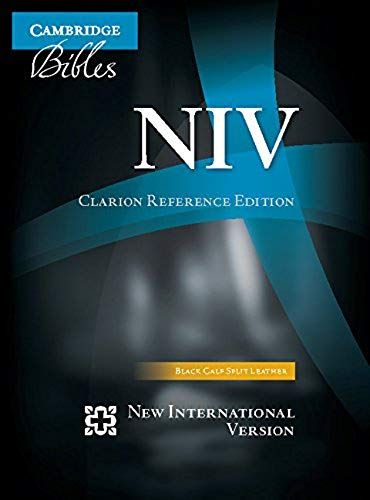 Niv Clarion Reference Bible, Black Calf Split Leather, Ni484: X