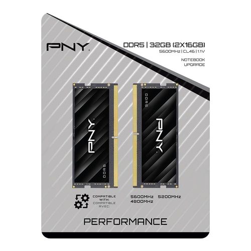 PNY Performance 32GB (2x16GB) DDR5 5600MHz SO-DIMM Memoria RAM Notebook