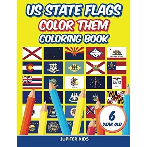 Us State Flags - Color Them