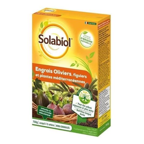 Solabiol Solivy750 Engrais Oliviers Et Figuiers 750 G, Utilisable En Agriculture Biologique
