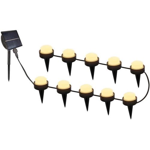 10 Mini-Spots Lumineux Solaires A Piquer - Lumisky - Soliray - 12 M - Led Blanc Chaud - Balisage Allée