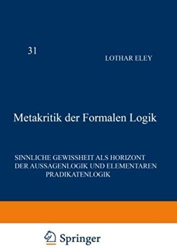 Metakritik Der Formalen Logik