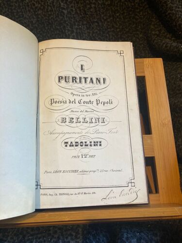 Bellini I Puritani Partition Chant Piano Éditions Leon Escudier