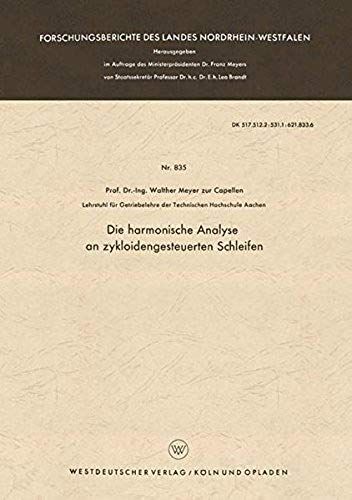 Die Harmonische Analyse An Zykloidengesteuerten Schleifen