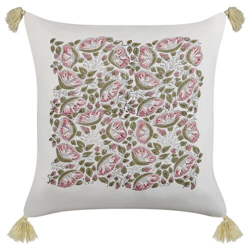 Coussin CARISSA Coton 45 x 45 cm Floral Impression en bloc Multicolore