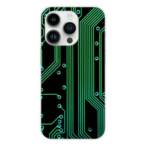 Coque En Silicone - Compatible Apple Iphone 15 Pro - Design Texture Circuit Geek