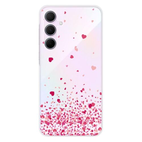 Coque En Silicone - Compatible Samsung Galaxy A55 5g - Design Confettis De Coeurs Rose