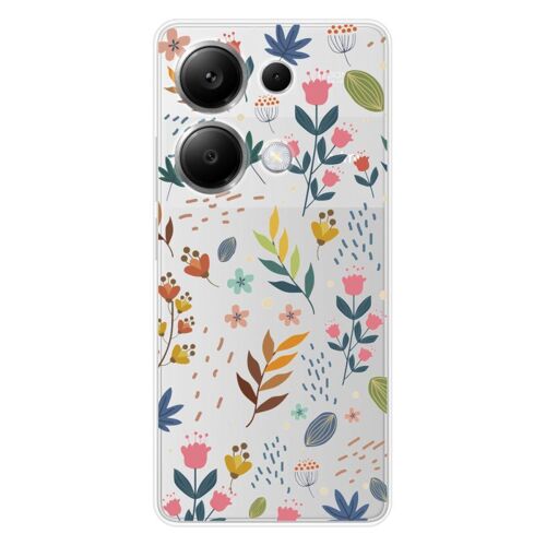 Coque En Silicone - Compatible Xiaomi Redmi Note 13 Pro 4g - Design Fleurs Colorees